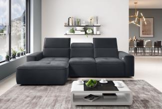 Stylefy Colton MINI Ecksofa Kunstleder Grau Links