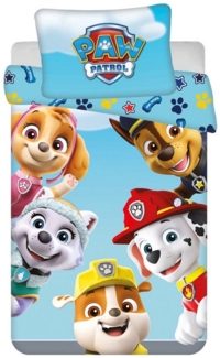 Paw Patrol Bettwäsche-Set für Kinderbett 100x135 cm + 40x60 cm aus 100% Baumwolle mit Reißverschluss