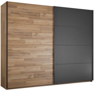 Schwebetürenschrank LIV'IN Rivoli, Holzwerkstoff, Grau, Schwarz, Holzfarben, 270 x 210 x 60 cm