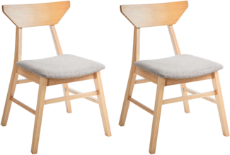 Esszimmerstuhl 2er Set HOPKINS Holz Hellbraun