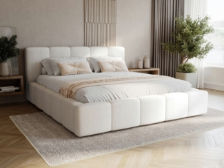 Compleo Polsterbett modern und elegant, Designerbett, Wolkenbett LARAS (TOPSELLER Stauraumbett MADE IN EU), mit Bettkasten und Lattenrost