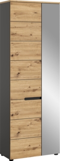 Garderobenschrank Canu - Artisan Eiche / Basalt Grau