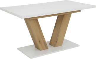 HELA Säulen-Esstisch HAMM (1-St), ausziehbar,ABS-Kante,Melamin,Synchronauszug,Säule,Bodenplatte