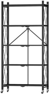 HOMEMIYN Klappgestell 5-ebenig, schwarz, 71 x 34 x 159cm