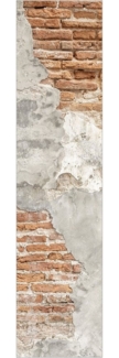 Bilderdepot24 Schiebegardine modern Flächenvorhang blickdicht Shabby Backstein Wand (1 St), halbtransparent, Wohnzimmer große Flächengardine lichtdurchlässig für Klemm-System