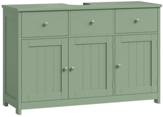 Homfa Waschbeckenunterschrank Unterschrank Badezimmerschrank mit 2 Schubladen und 3 Türen, Breite 100 cm, freistehend