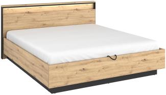 Bett 160 Quant QS-02 (Farbe: Artisan Eiche / Artisan Eiche + Schwarz)