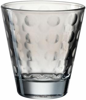 Leonardo Trinkglas Optic, Becher, Wasserglas, Kalk-Natron Glas, grau, 215 ml, 025893