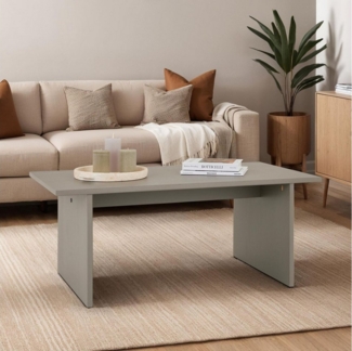 IDIMEX Couchtisch SALTO, Wohnzimmertisch aus Kiefer Massivholz, rechteckig, Sofatisch grau