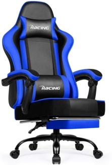 Hiazurm Gaming-Stuhl Gaming Stuhl, Bürostuhl Ergonomisch, Gaming Chair (Gaming Sessel Gepolstert mit Fußstütze,Klappbare gepolsterte Armlehnen, Gamer Stuhl Wippfunktion,Gaming Stuhl 150 kg Belastbarkeit), Bürostuhl Chefsessel Wippfunktion bis zu 170