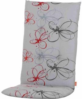 SIENA GARDEN MIRACH Sesselauflage 120 cm Dessin Blume rot, 100% Baumwolle