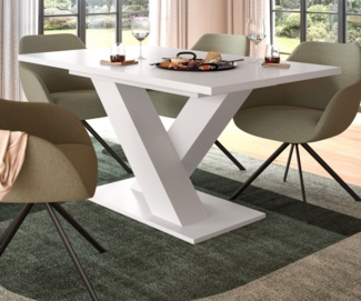 Esstisch Home-X in weiß ausziehbar 150 - 190 cm
