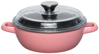 Riess Schmorpfanne mit Glasdeckel 20cm Pink