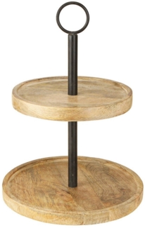 Viana Dekokorb Etagere Holz Metall 2-stöckig Vintage Design Deko