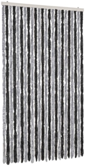 vidaXL Fliegenvorhang Grau und Schwarz 100x220 cm Chenille 377330