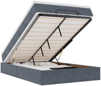 vidaXL Ottoman-Bett mit Matratze Dunkelgrau 120x200 cm Samt 3311178