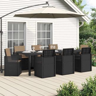 vidaXL Garten Essgruppe mit Kissen 9 pcs Anthrazit und Taupe PP 3430089