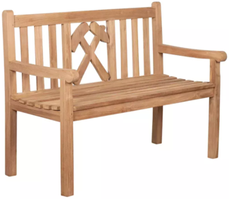 'Hammer/Glückauf' Gartenbank, Teakholz Natur, 60 x 94 x 120 cm