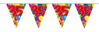 Folat 35. Geburtstag Wimpelkette mit Balloons-bunt-10 m