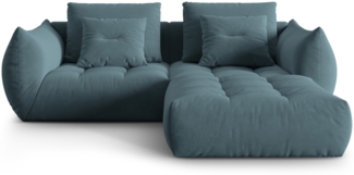 Micadoni Ecksofa Bloom 3-Sitzer Samt Pastellblau