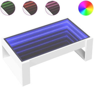 vidaXL Couchtisch mit Infinity-LED Weiß 90x53x30 cm 847637
