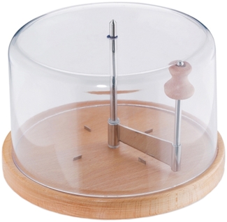 Kela Käsehobel mit Haube Planum Buchenholz transparent 16 cm Ø 22 cm