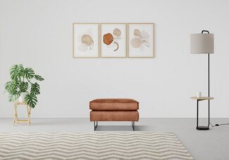 Places of Style Polsterhocker Pinto, mit Keder, Metallfüßen und auch in Cord Bezug erhältlich