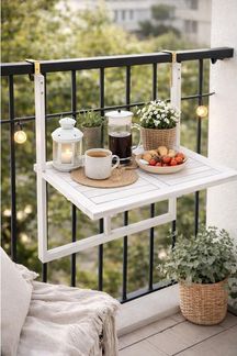 Balkonhängetisch Balkontisch Hängetisch Klapptisch Balkon Tisch Weiß Klappbar