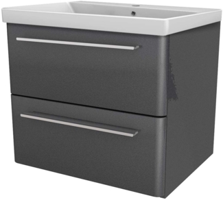 LANZET K8 Badmöbel Set 2-teilig, 60 cm, Grau, Keramikbecken