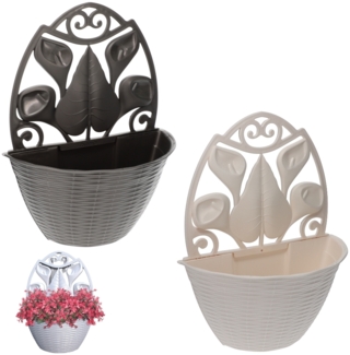 Blumentopf Wand Blumentopf Wandmontage Wandblumentopf Wandvasen für Pflanzen Wandhalterung Wandtopf Wandgefäß Rattan Optik weiß