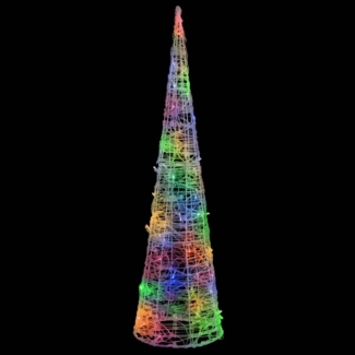vidaXL LED-Kegel Acryl Weihnachtsdeko Pyramide Bunt 90 cm 329804