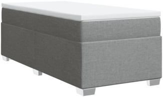 vidaXL Boxspringbett mit Matratze Hellgrau 90x190 cm Stoff 3285095