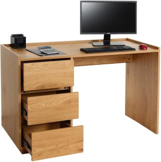 Schreibtisch HWC-J78, Bürotisch Computertisch Arbeitstisch, Schublade, 78x121x60cm ~ Eiche-Optik