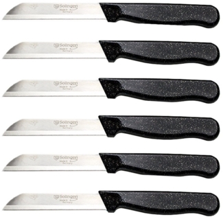 Visaggio Obstmesser Solingen Allzweckmesser Schälmesser Gemüsemesser Küchenmesser, Wellenschliff Solingen Messer, Flitter Optik, Edelstahl (rostfrei)