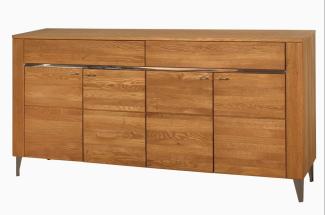 Sideboard Kommode Latina 180x42x91cm Honig Eiche teilmassiv 4-türig