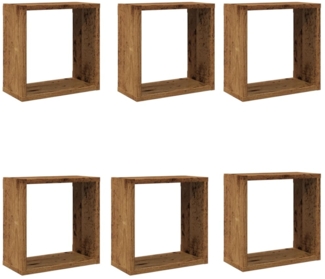 vidaXL Würfel-Wandregale 6 Stk. Altholz-Optik 30x15x30 Holzwerkstoff 856578