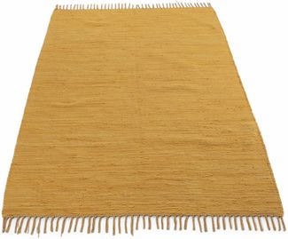 carpetfine Teppich Kelim Chindi uni, auch als Läufer, rechteckig, Höhe: 5 mm, Wendeteppich, reine Baumwolle, handgewebt, Uni-Farben, mit Fransen