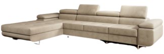 Designer Sofa Calvera Maxi mit Schlaf- und Klappfunktion Samt Beige Links