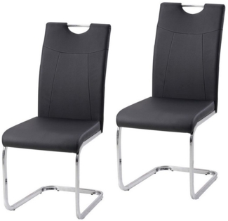 HTI-Living Esszimmerstuhl Esszimmerstuhl Schwarz Kunstleder Kelly C (Set, 2 St), Freischwinger Schwingstuhl