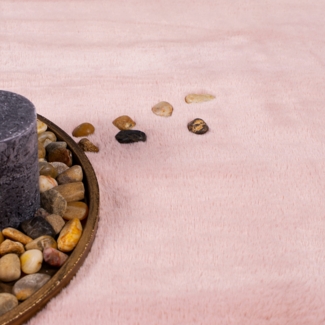 Teppich Rund Wohnzimmer Hochflor - Einfarbig Pastel Pink - 160x160cm - Kuschelig Weich Samtweich - Schlafzimmer Dekoration - Deko Teppiche