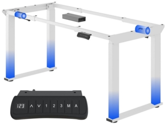 FLEXISPOT Schreibtisch Höhenverstellbarer Schreibtischgestell mit 4-Beinen (Dual-Motor, Großzügige Tischplattengröße 120-200 cm, 3 Speicherhöhen & Timer & Anti-Kollision & LED-Display), Moderner Esstisch, Home & Office, Max. Load: 150KG