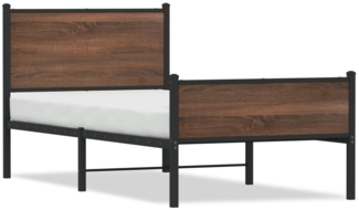vidaXL Metallbett ohne Matratze Braun Eichen-Optik 80x200 cm 4007949