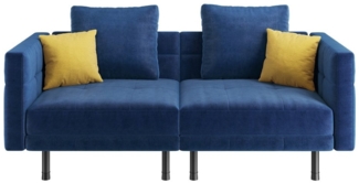 Yaheetech Schlafsofa 2-Sitzer-Sofa mit Sitz- & Liege- & Schlafmodus, Klappsofa mit 4 Kissen Multifunktionale Couch für Wohnzimmer