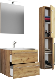 VCM Badmöbel Waschtisch Badinos 920030 Honig-Eiche H. 52 x B. 93 x T. 46 cm
