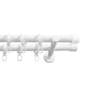 SN DECO GROUP Gardinenstange Brest, Ø 19 mm, 2-läufig, fixmaß, Verschraubt, Stahl, Komplettset mit Ringen