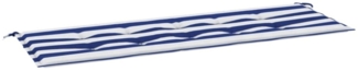 vidaXL Gartenbank-Auflage Blau&Weiß Gestreift 150x50x3cm Oxford-Gewebe 361157