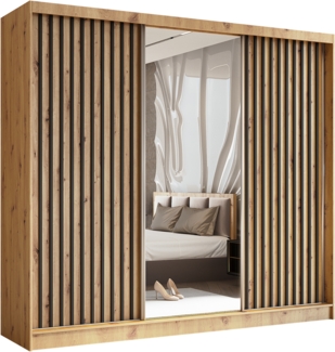 AX LIVING Cabinio Kleiderschrank Artisan Eiche Schwarz 240 cm Breite