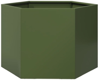 vidaXL Pflanzkübel Olivgrün Sechseckig 69x60x45 Stahl 851125