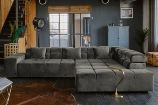 KAWOLA Ecksofa NEVADA, Couch L-Form rechts oder links, mit oder ohne Sitzvorzug Velvet