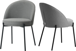 LeGer Home by Lena Gercke Esszimmerstuhl Isalie (Set, 2 St), mit pflegeleichtem Webstoff, Metallgestell, Sitztiefe 47 cm